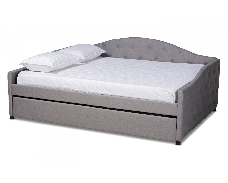 Baxton Becker Modern Full Size Daybed with Trundle - Gray