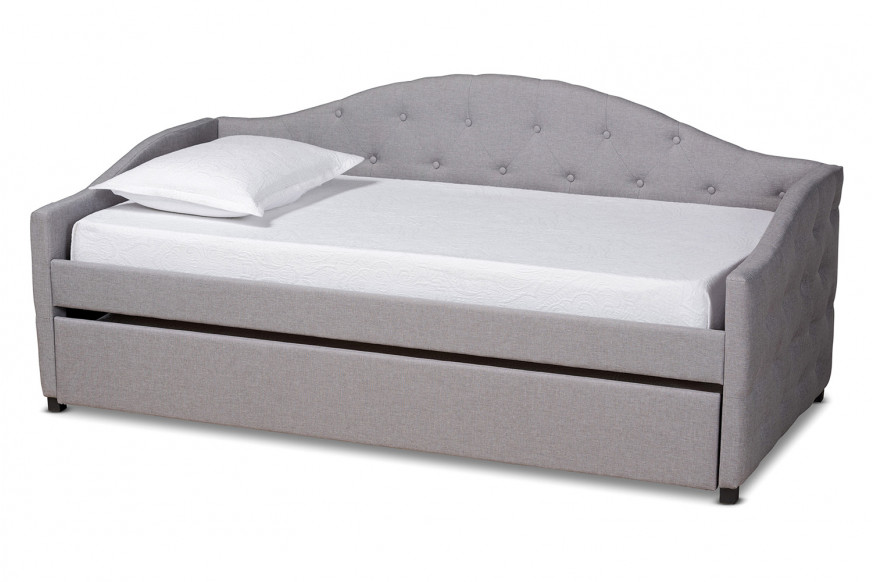 Baxton™ Becker Modern Twin Size Daybed with Trundle - Gray