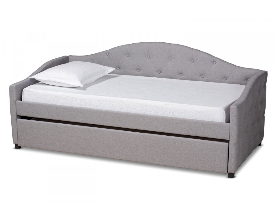 Baxton Becker Modern Twin Size Daybed with Trundle - Gray