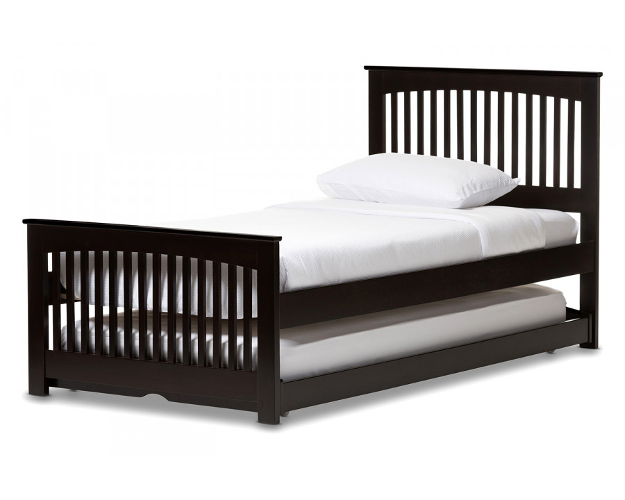 Baxton - Hevea Platform Bed with Guest Trundle Bed