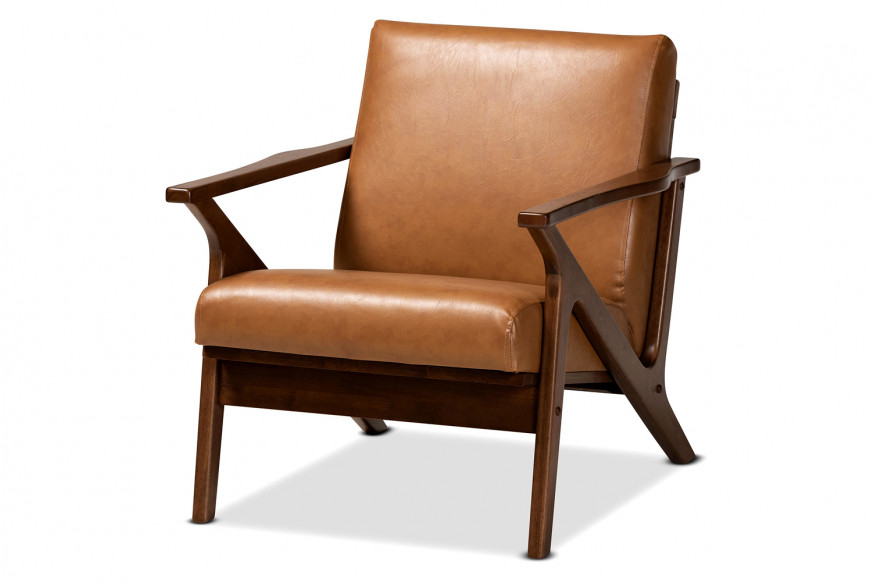 Baxton™ Bianca Mid-Century Modern Lounge Chair - Tan