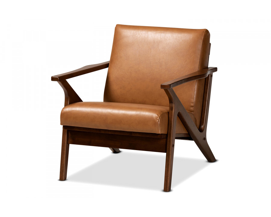 Baxton Bianca Mid-Century Modern Lounge Chair - Tan