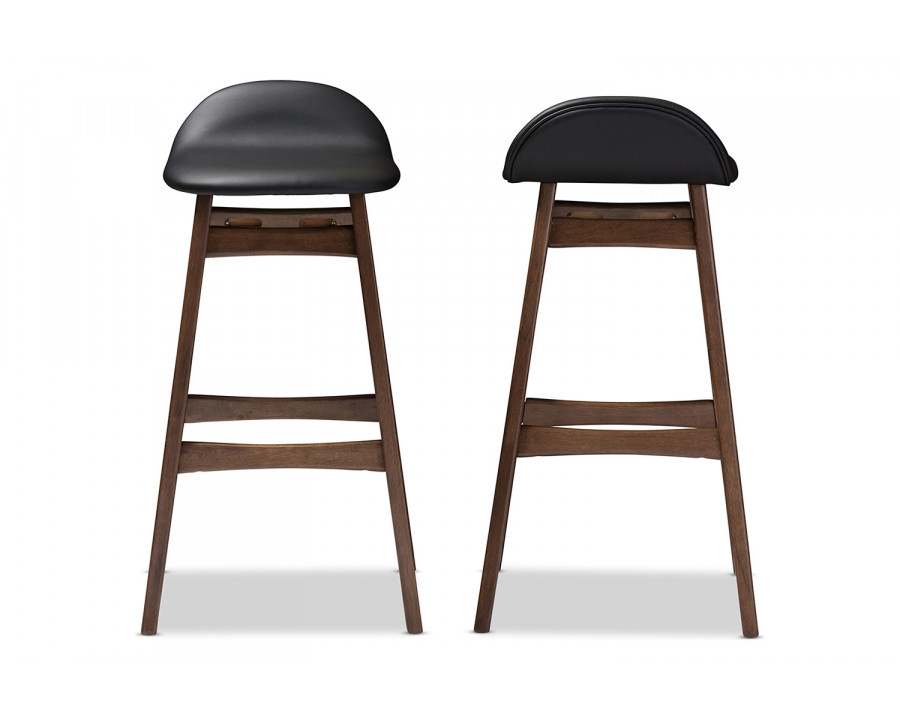 Baxton Bloom Mid-century Retro Modern 30-Inches Bar Stool - Black