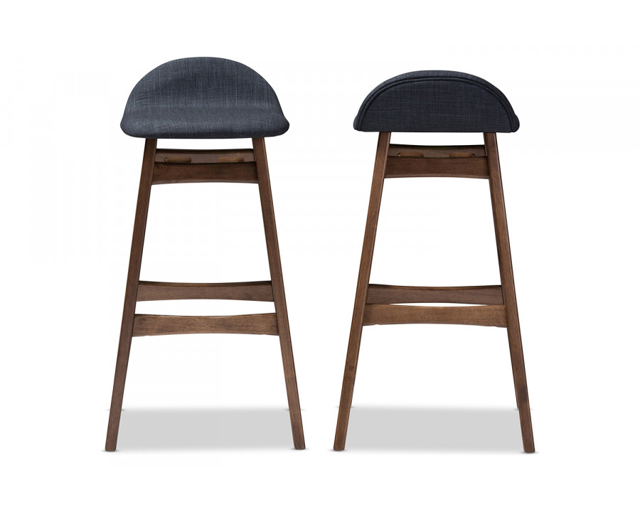 Baxton Bloom Mid-century Retro Modern 30-Inches Bar Stool - Dark Blue