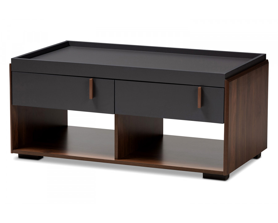 Baxton Rikke Modern 2-Drawer Coffee Table