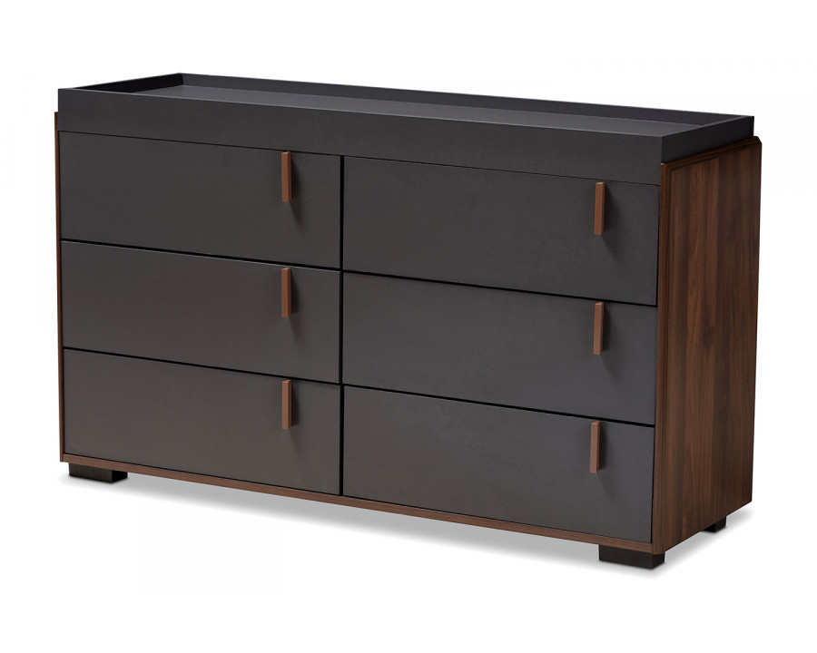 Baxton Rikke Modern 6-Drawer Dresser