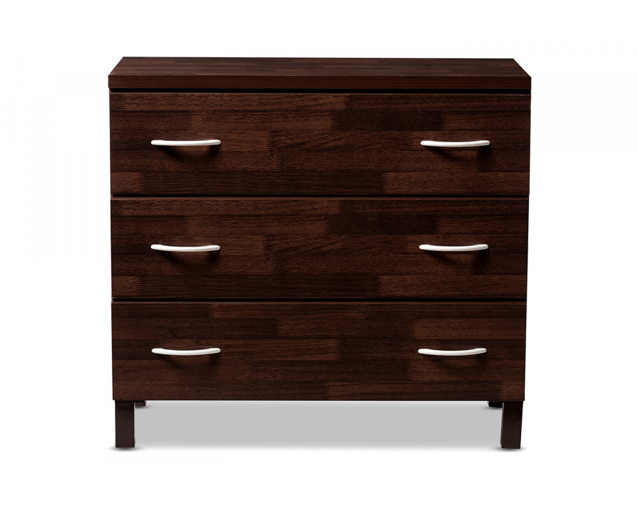 Baxton Maison Modern 3-Drawer Storage Chest - Oak Brown