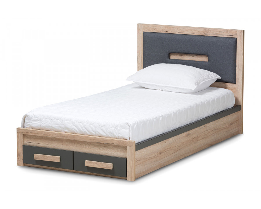 Baxton - Pandora Modern 2-Drawer Storage Platform Bed