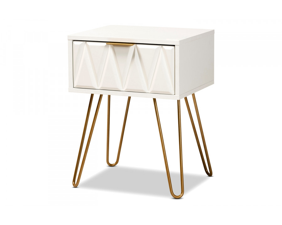 Baxton Holbrook Contemporary Glam 1-Drawer End Table