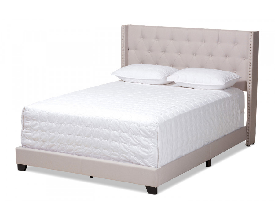 Baxton Brady Modern Full Size Bed - Beige