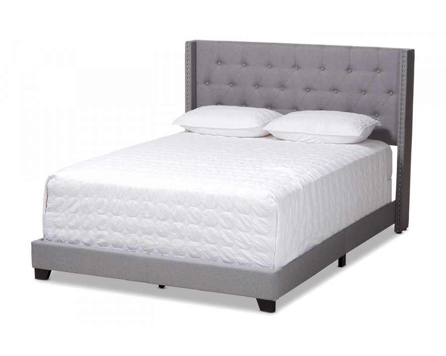 Baxton Brady Modern Full Size Bed - Light Gray