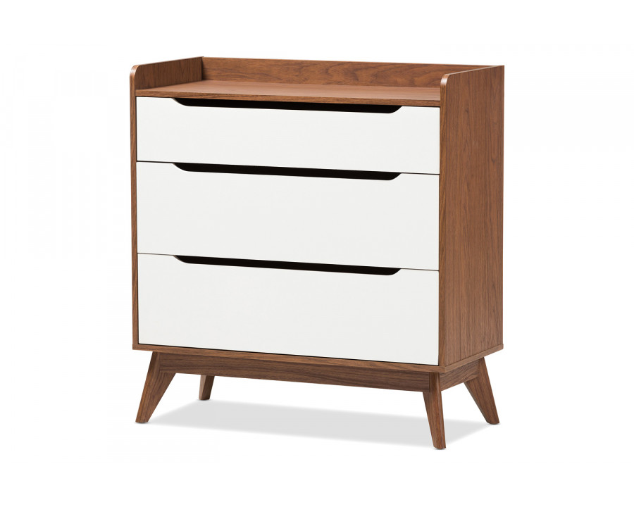 Baxton - Brighton Mid-Century Modern 3-Drawer Storage Chest