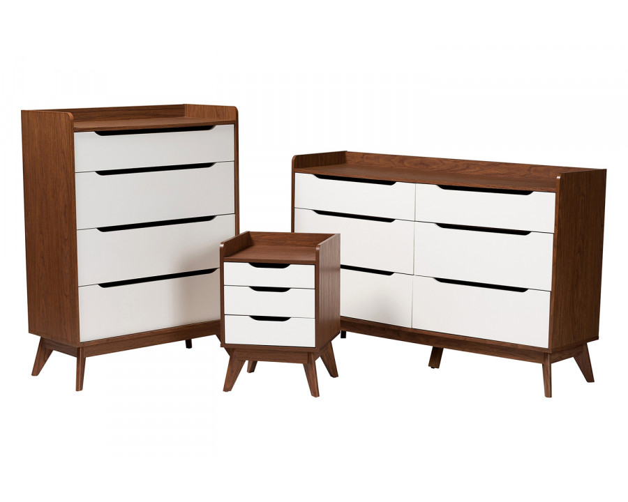 Baxton Brighton Mid-Century Modern 3-Piece Storage Set