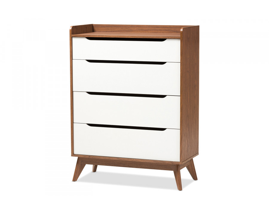 Baxton - Brighton Mid-Century Modern 4-Drawer Storage Chest