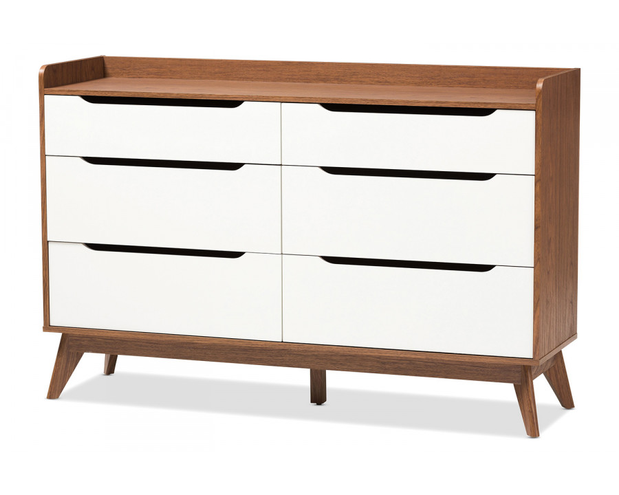 Baxton - Brighton Mid-Century Modern 6-Drawer Storage Dresser