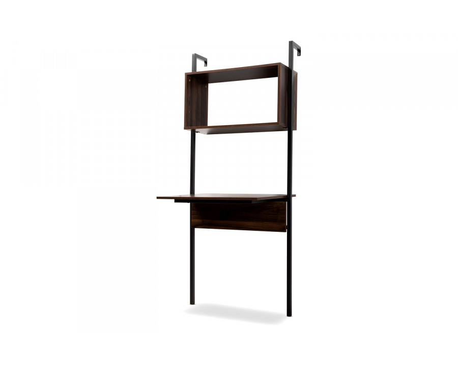 Baxton Fariat Modern Display Shelf with Desk