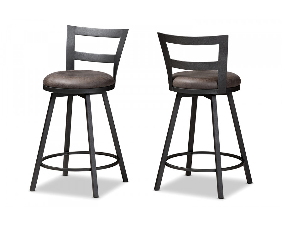 Baxton - Arjean Rustic 2-Piece Pub Stool