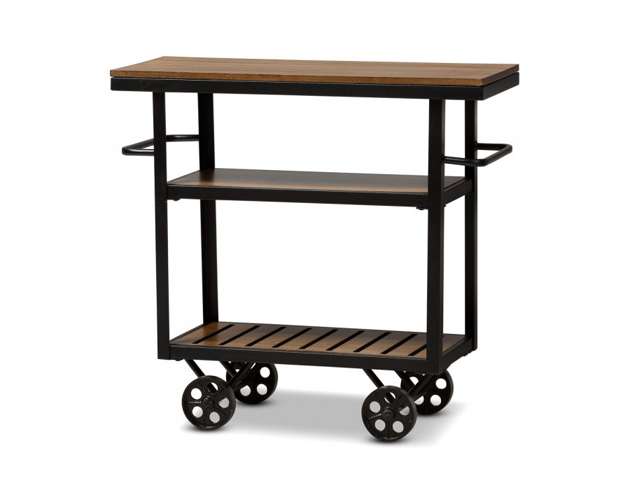 Baxton - Kennedy Rustic Industrial Style Mobile Serving Cart