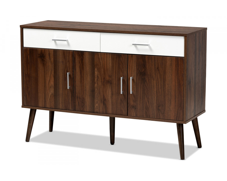 Baxton Leena Mid-Century Modern 2-Drawer Sideboard Buffet