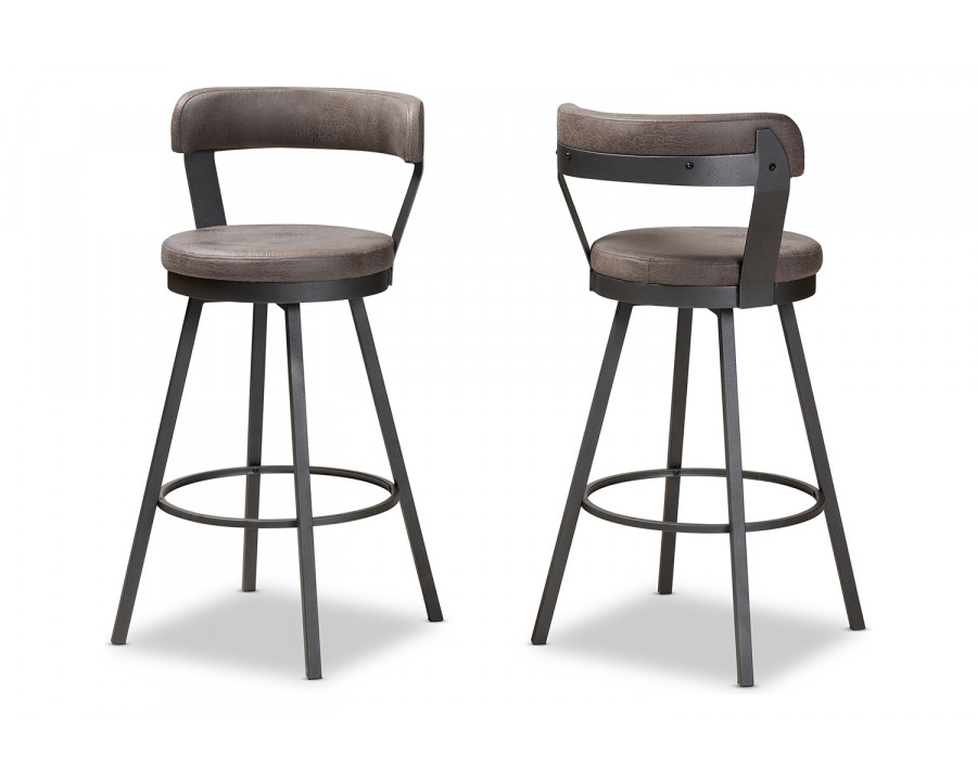 Baxton - Arcene 2-Piece Swivel Bar Stool