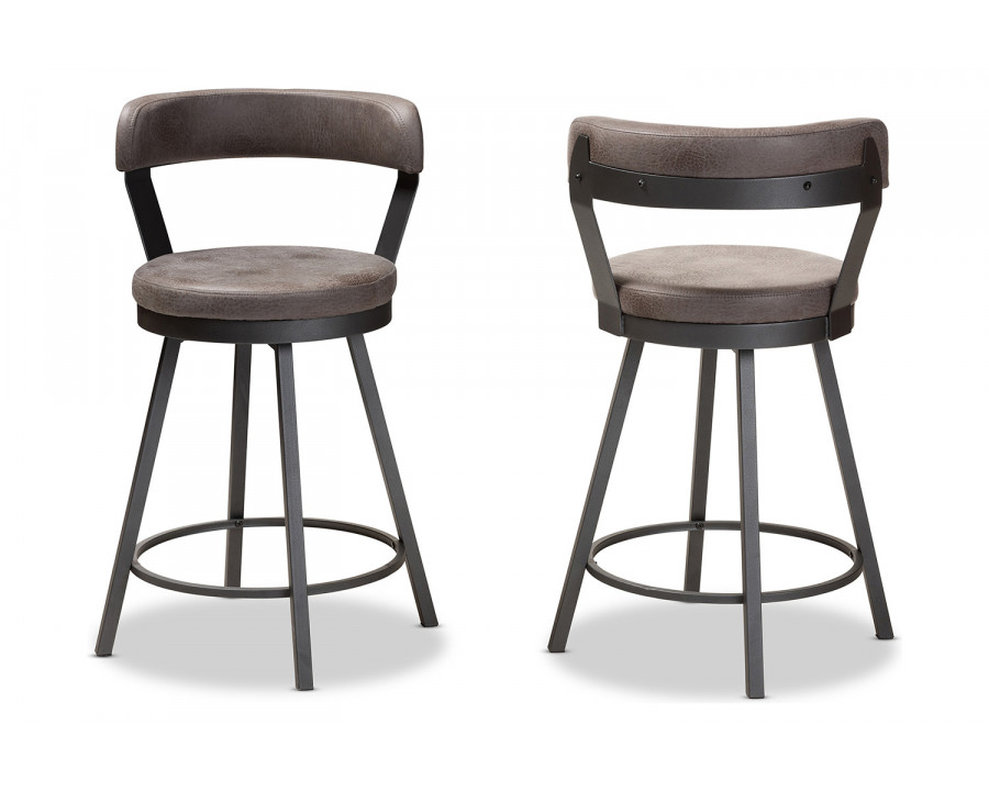 Baxton - Arcene 2-Piece Counter Stool Set