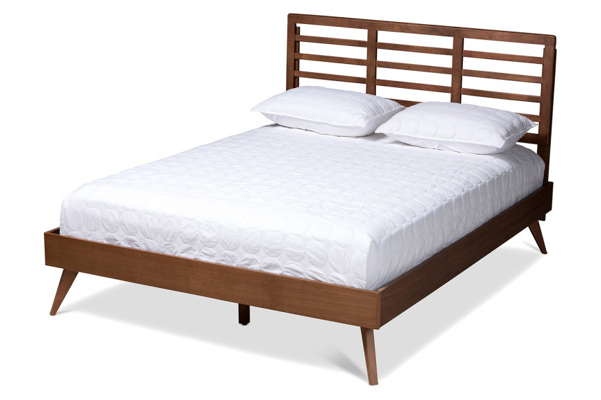 Baxton™ Calisto Mid-Century Modern Platform Bed - Full Size