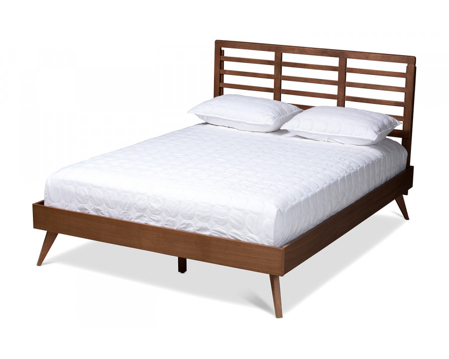 Baxton Calisto Mid-Century Modern Platform Bed - King Size