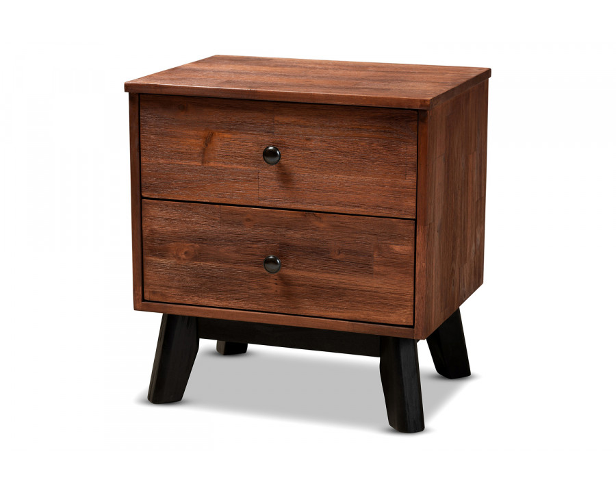 Baxton Calla Modern 2-Drawer Wood Nightstand