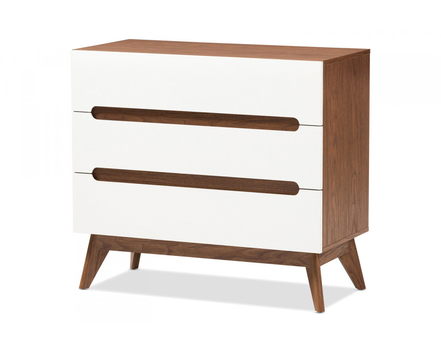 Baxton - Calypso Mid-Century Modern 3-Drawer Storage Chest