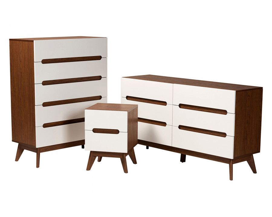 Baxton - Calypso Mid-Century Modern 3-Piece Storage Set