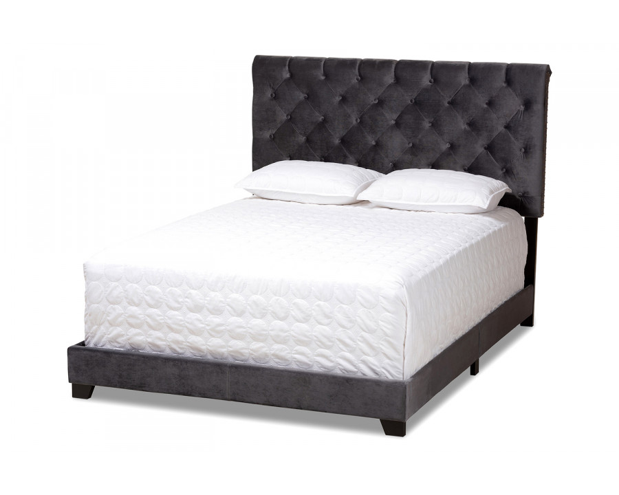 Baxton Candace Full Size Bed - Dark Gray