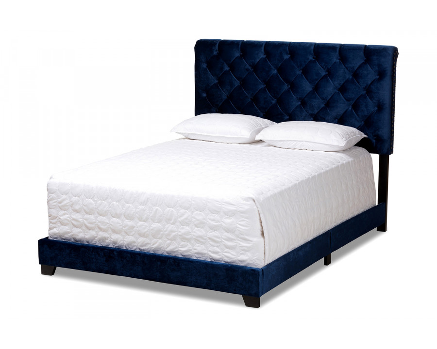 Baxton Candace Full Size Bed - Navy