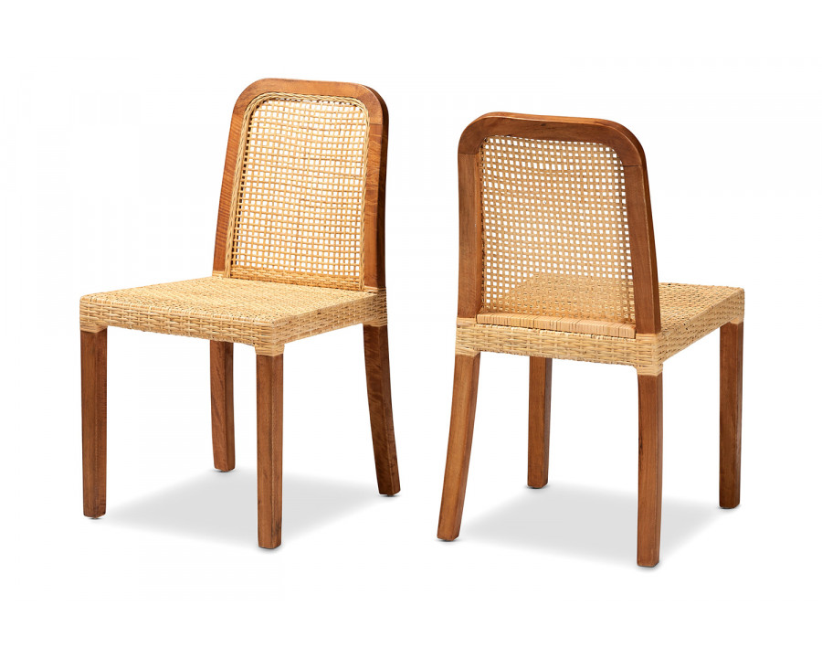 Baxton - Caspia Mid-Century Modern 2-Piece Dining Chair Set