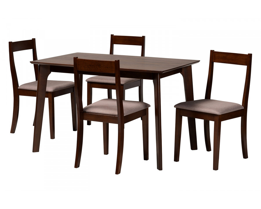 Baxton - Carola Mid-Century Modern 5-Piece Dining Chair Set