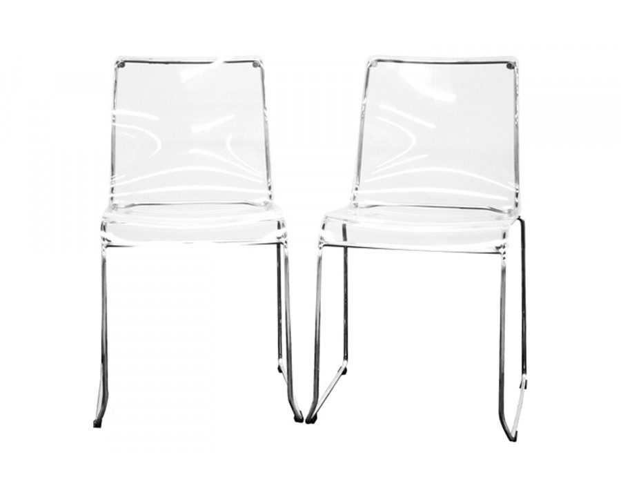 Baxton - Lino Transparent 2-Piece Dining Chair