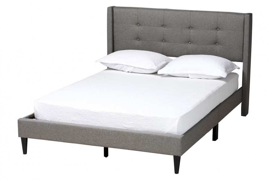 Baxton™ Casol Mid-Century Modern Full Size Platform Bed - Gray