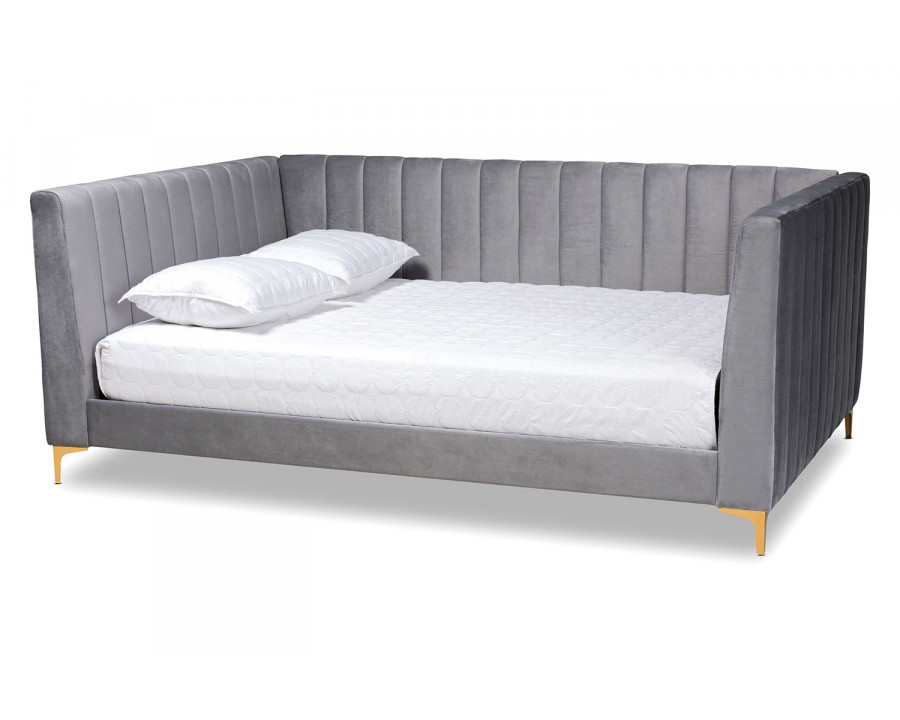 Baxton Oksana Modern Queen Size Daybed - Light Gray