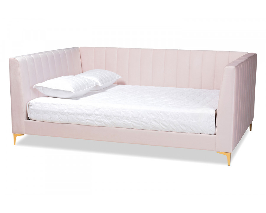 Baxton Oksana Modern Queen Size Daybed - Light Pink