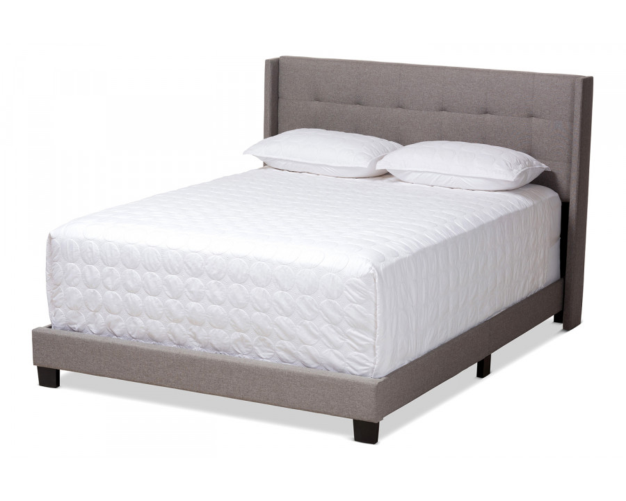 Baxton Lisette Modern King Size Bed - Gray