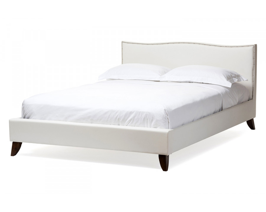 Baxton - Battersby Modern Bed with Upholstered Headboard