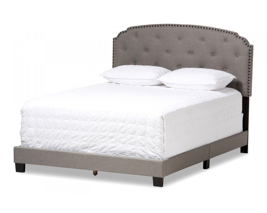 Baxton Lexi Modern Queen Size Bed - Light Gray