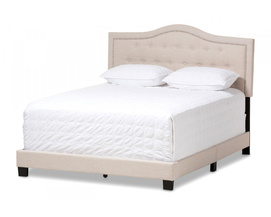 Baxton Emerson Modern Full Size Bed - Light Beige