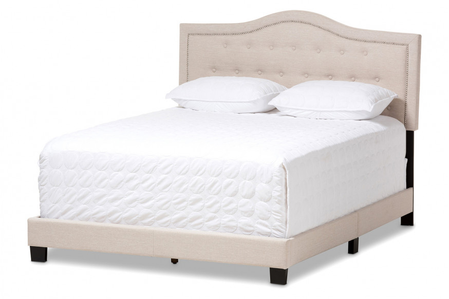 Baxton™ Emerson Modern King Size Bed - Light Beige