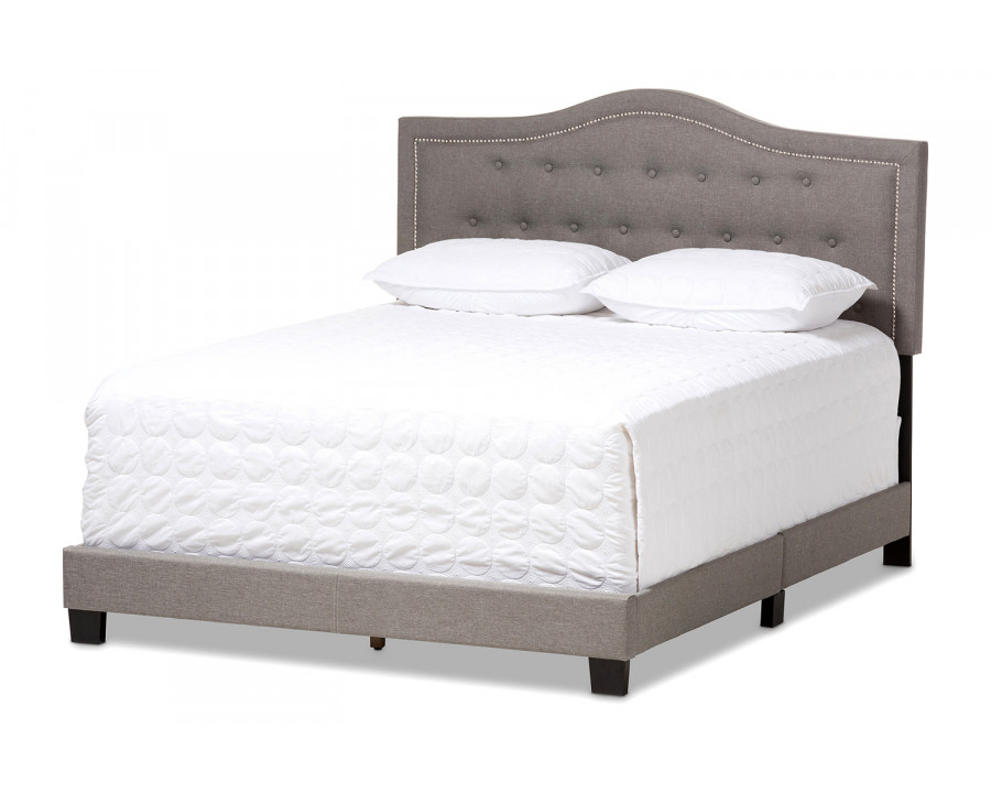 Baxton Emerson Modern Full Size Bed - Light Gray