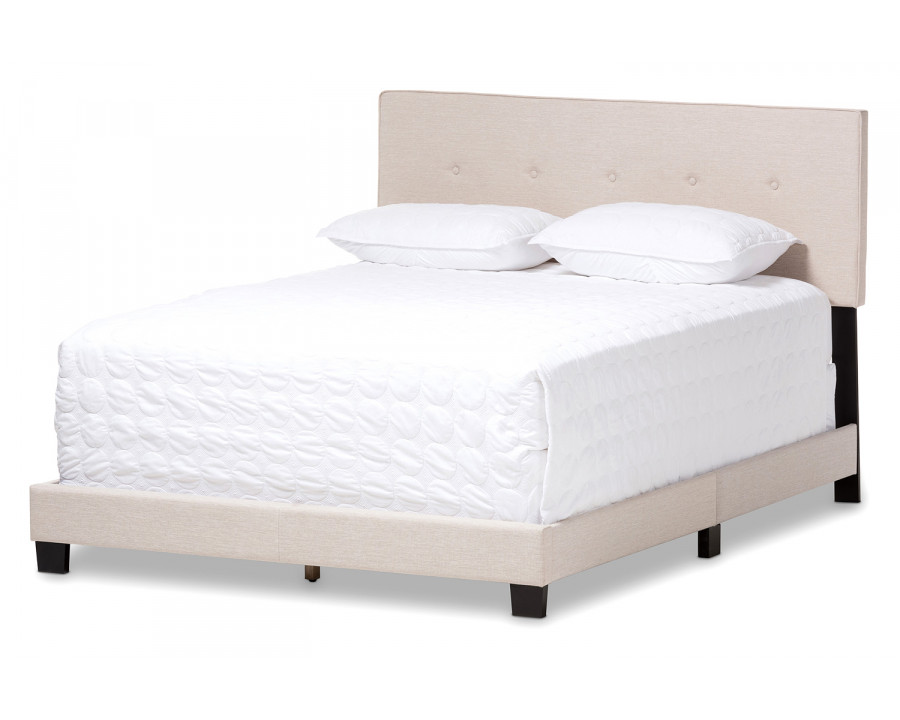 Baxton Hampton Modern Full Size Bed - Light Beige