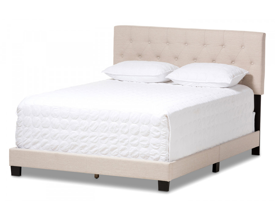 Baxton Cassandra Modern Full Size Bed - Light Beige