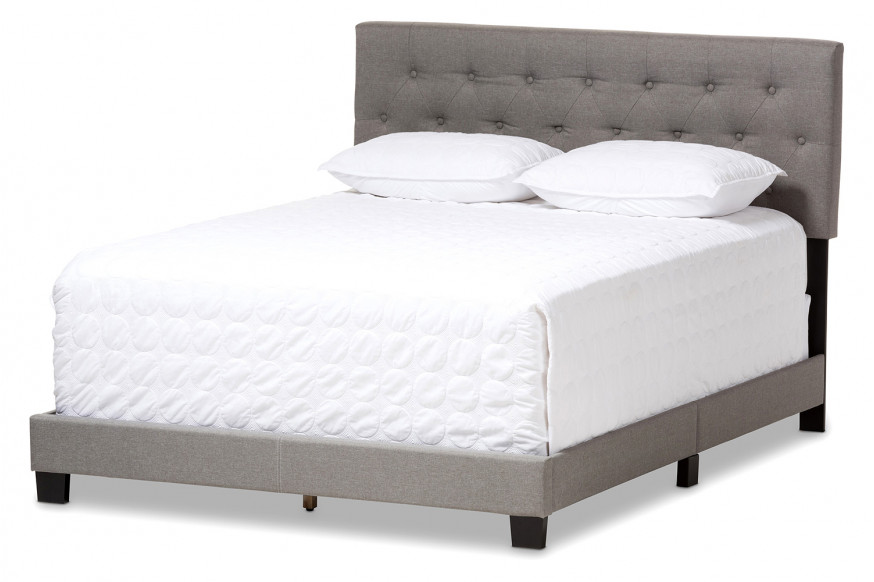 Baxton™ Cassandra Modern King Size Bed - Light Gray