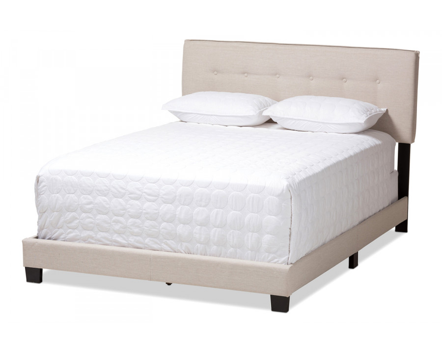 Baxton Audrey Modern Full Size Bed - Light Beige