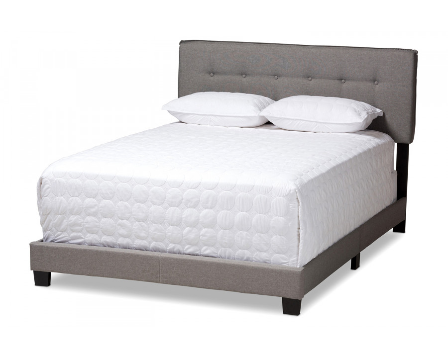 Baxton Audrey Modern Full Size Bed - Light Gray