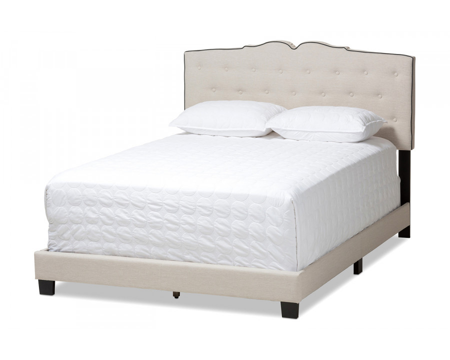 Baxton Vivienne Modern Full Size Bed - Light Beige